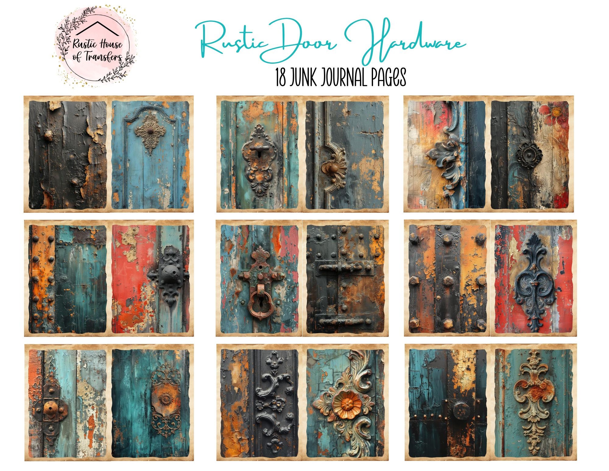 Rustic Door Hardware Printable Junk Journal / Architectural Salvage ...