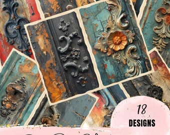 Rustic Door Hardware Printable Junk Journal / Architectural Salvage Card Downloads / Aged Distressed Half Paper / Collage Scrapbook Pages
