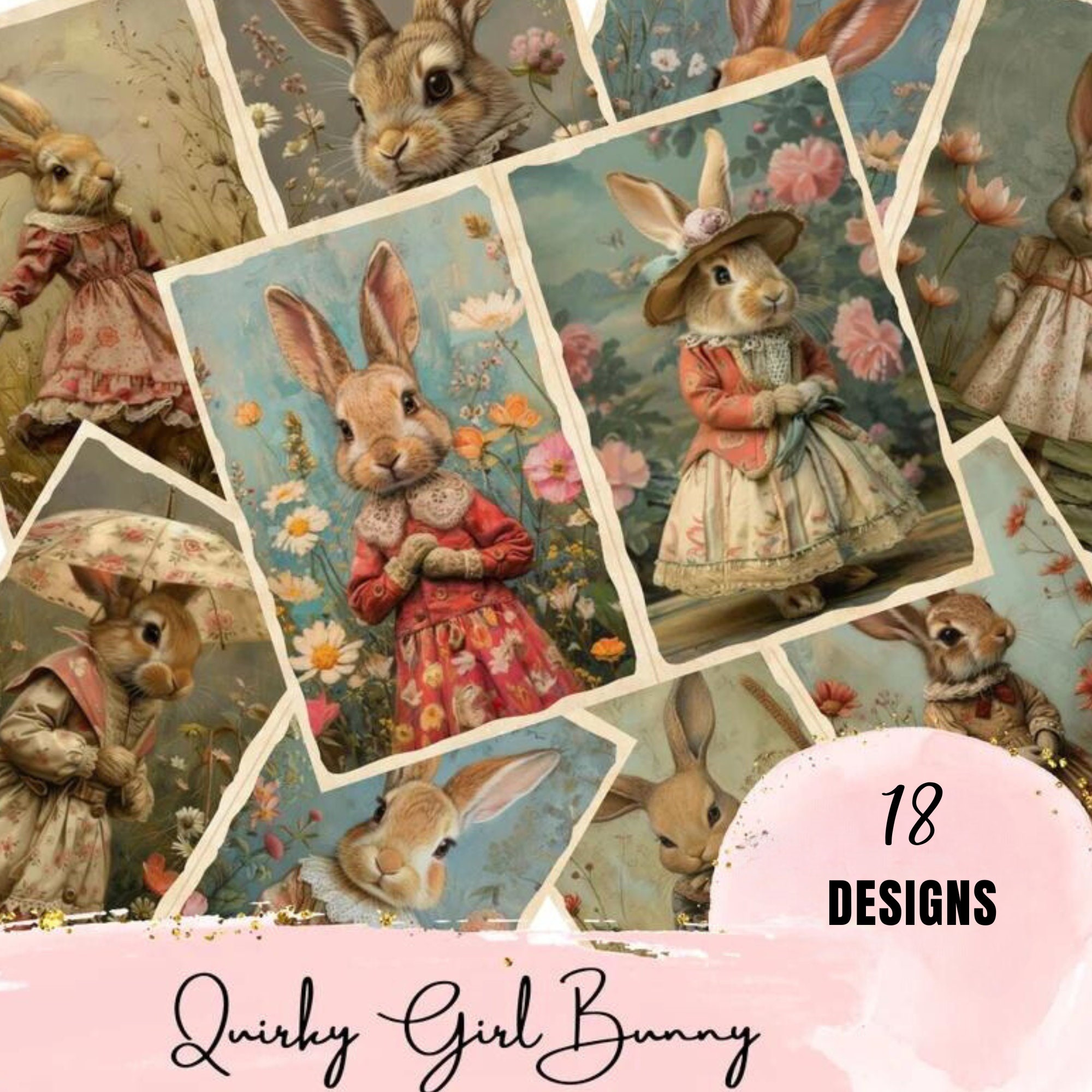 その他 Cute bunny - eclectic junk journal Cute bunny - eclectic junk journal