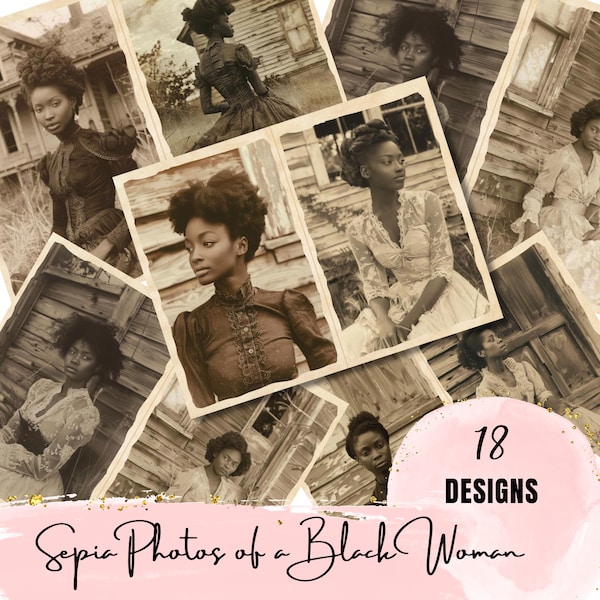 Beautiful Sepia Photos Of A Black Woman Junk Journal Kit Ephemera Collage Junk Journal Handmade Scrapbook Printable Pages Supplies Cards