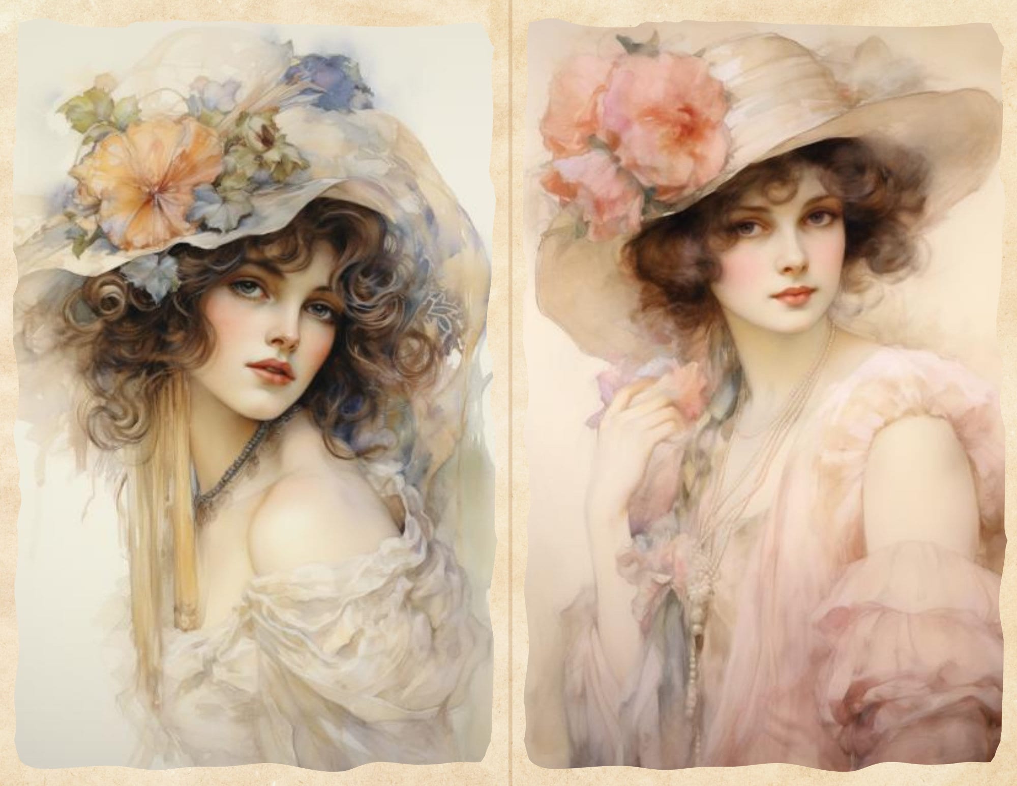 Edwardian Ladies Junk Journal Kit / Victorian Women Half Paper Supplies ...