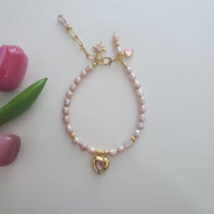 Pearl Embrace Adjustable Pink Pearl Bracelet, Pearl Bracelets, Freshwater Pearl Bracelet, Crystal Yoga Jewelry, Gift for Her