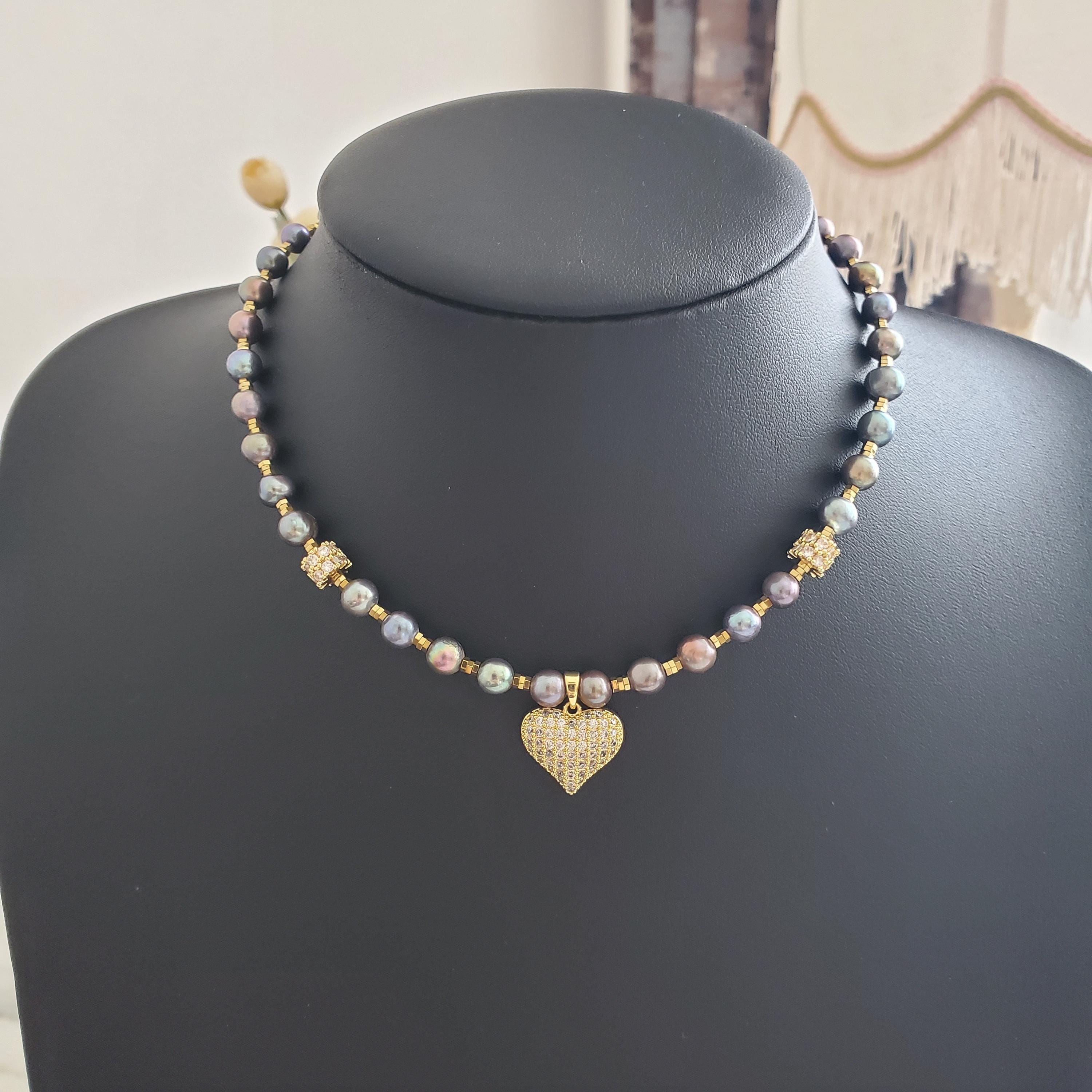★関税込★BLACKPURPLE★Yeriel Pearl Ball Cubic Necklace★ ☆関税込☆BLACKPURPLE☆Yeriel Pearl Ball Cubic Necklace☆