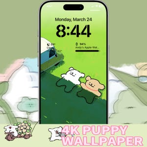 Car field & Meadow lazy Puppies | 4K Aesthetic Dog Lock Screens