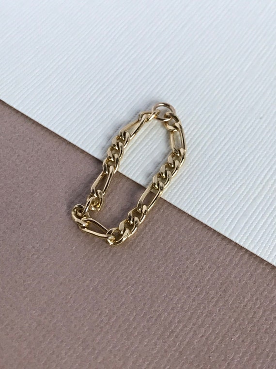 14k Gold Filled Figaro Chain Ring Custom Size Custom Gold Etsy