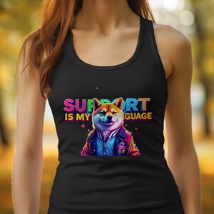Pride Tank Top, gift pride shirt, Support is My Language Tank Top, Unisex Dog Graphic Tank Top, Cute Dog Tank Top, Colorful Pride Shirt