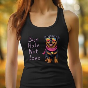 Pride Tank Top, gift pride shirt, Ban Hate Not Love Tank Top, LGBTQIA+ Tank Top, Cute Dog Tank Top, Rainbow Dog Shirt, Dog Pride Shirt