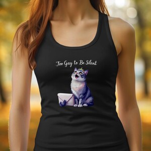 Pride Tank Top, gift pride shirt, LGBTQ+ graphic tank, cute cat tank, pride slogan top, summer pride wear, unique pride gift