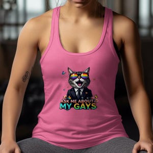 Pride Tank Top, gift pride shirt, Funny Cat Pride Tank Top, LGBTQ Rainbow Cat Tank, Pride Festival Shirt, Cat Lovers Pride Tee
