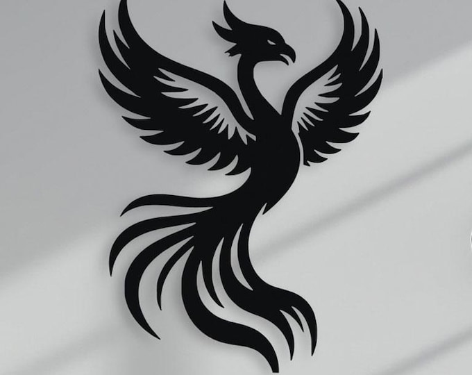 Featured listing image: Phoenix Wall Art Laser Cut File SVG DXF Modern Fire Bird Decor Design Artwork