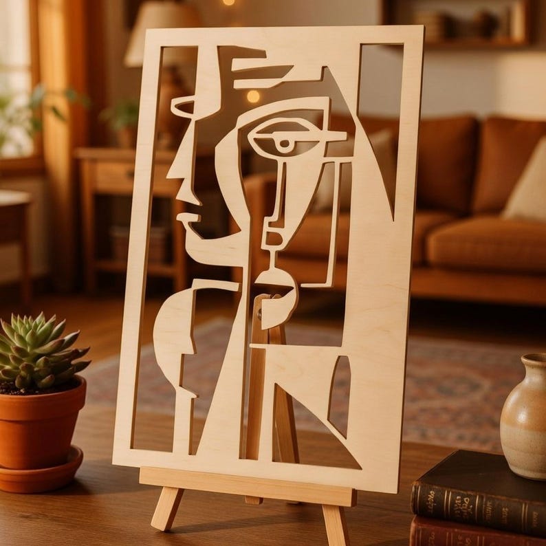 Abstract Face Art SVG Bundle Laser Cut Files Modern Wall Decor PNG ...