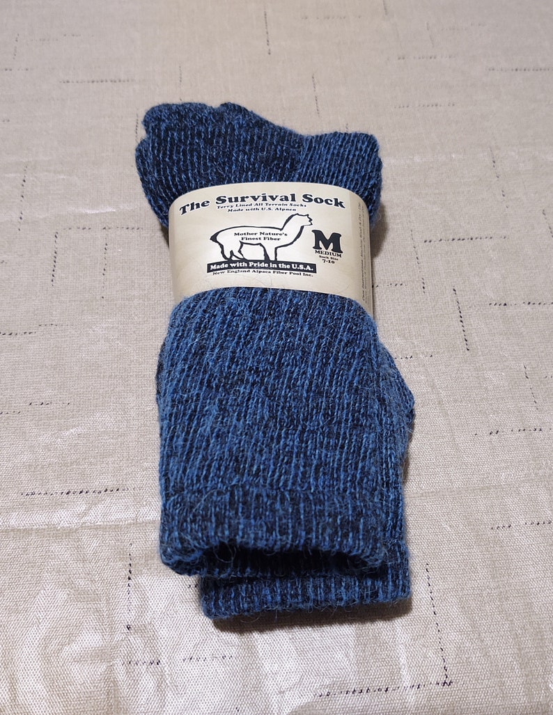 Alpaca Socks Survival Crew med. USA Made Etsy