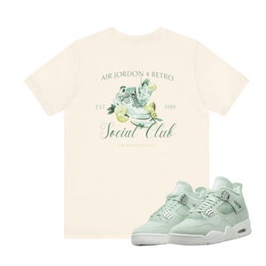 Unisex Sneaker Shirts To Match Jordans 4s Abundance AJ4 Seafoam