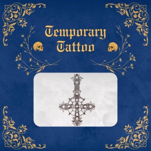 GHOST TEMPORARY TATTOO | Skeleta Grucifix
