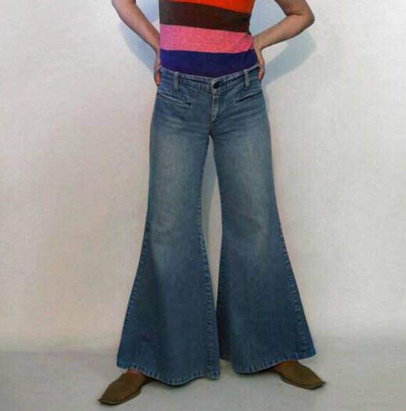 70s Faded Bell Bottom Jeans 30x30.5 / Vintage 1970s Faded Hip 
