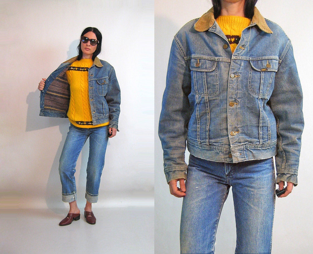 60s Faded Lee Storm Rider Denim Jacket / Vintage 1960s Lee Faded ...