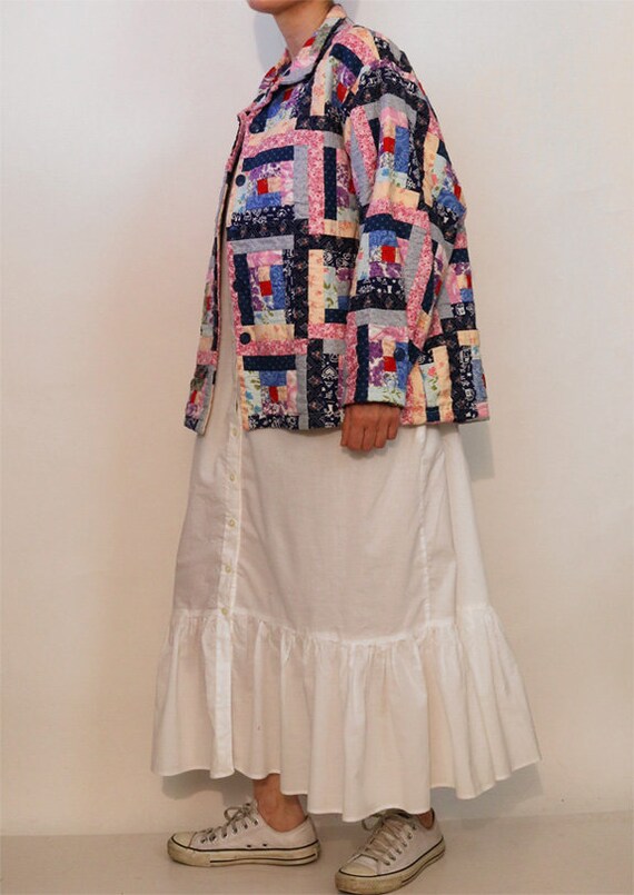 Reversible Quilted Patchwork Jacket , Vintage 198… - image 4