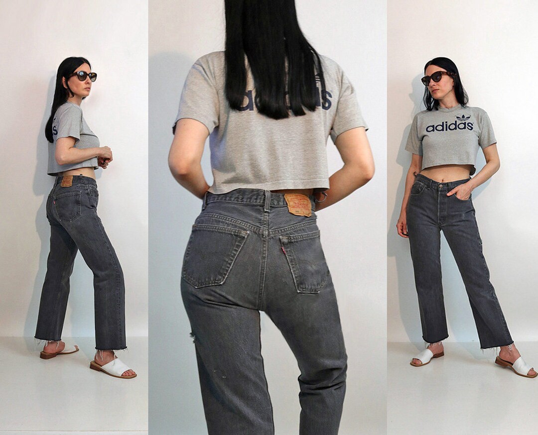 Levi's Charcoal 501 Jeans 30x27.5, Vintage 1980s Levis Dark Gray 501
