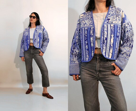 Quilted Patchwork Jacket / Vintage 70s 80s