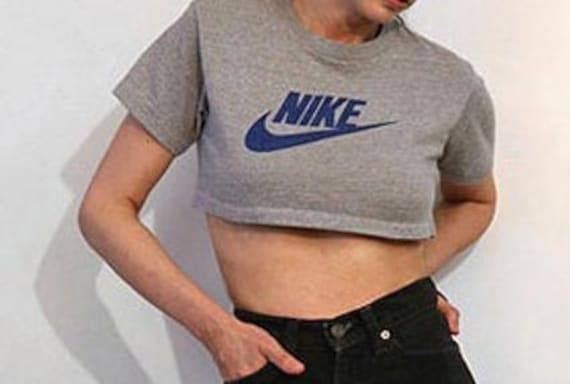 Grey nike crop top on sale