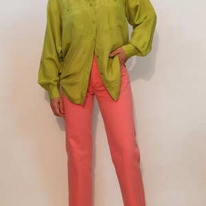 80s Salmon Wrangler Jeans 25 x 27 , Vintage 1980s Pink Wrangler Jeans , 25 26 Waist Straight Leg Jeans image 8