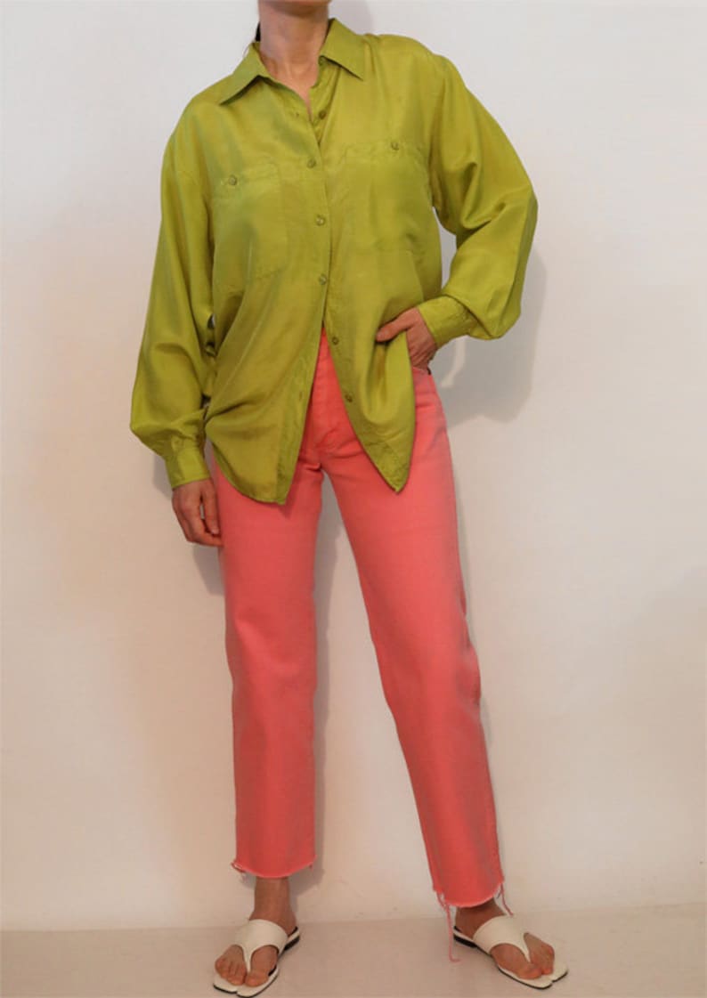 80s Salmon Wrangler Jeans 25 x 27 , Vintage 1980s Pink Wrangler Jeans , 25 26 Waist Straight Leg Jeans image 8