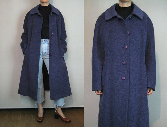 Oversized Dusty Violet Mohair Coat / Minimalist Wo