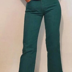 Pantalones vaqueros Wrangler color verde azulado talla 25x27, pantalones vaqueros Wrangler vintage de pierna recta en color verde azulado, pantalones vaqueros Wrangler color verde azulado talla 25-26, pantalones Wrangler ajustados imagen 4