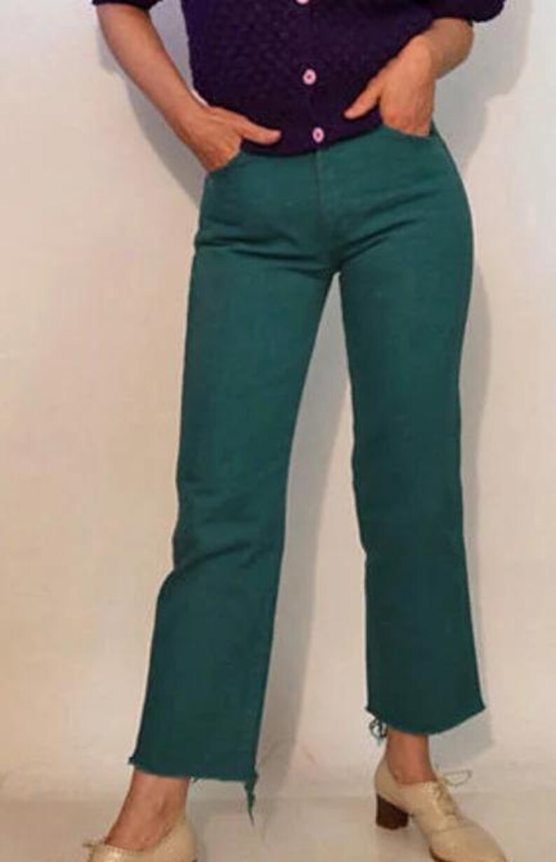 Pantalones vaqueros Wrangler color verde azulado talla 25x27, pantalones vaqueros Wrangler vintage de pierna recta en color verde azulado, pantalones vaqueros Wrangler color verde azulado talla 25-26, pantalones Wrangler ajustados imagen 4
