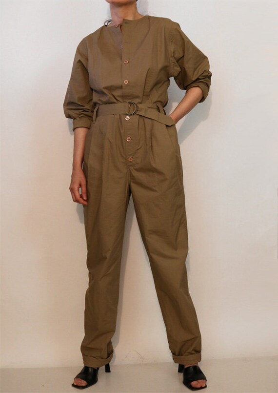 Christian Dior Coffee Cream Cotton Jumpsuit / Rar… - image 3