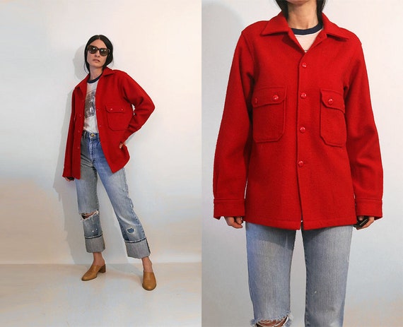 70s Red Official Boy Scout Jacket / Vintage 1970s