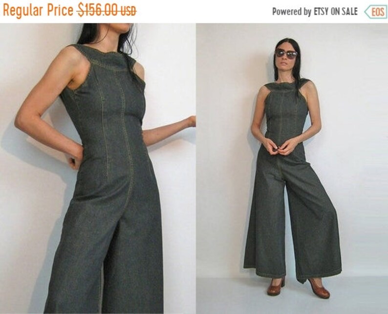 denim palazzo jumpsuit