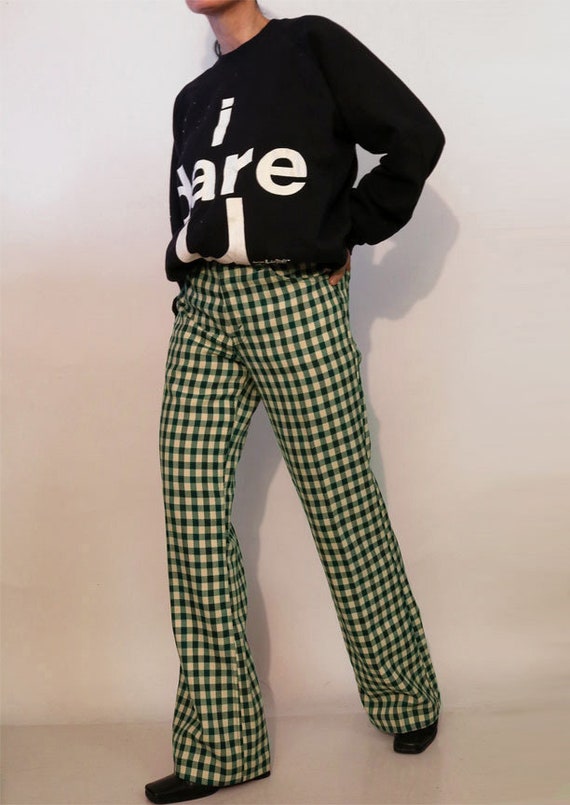 70s Levi's Big E Forest Checkered Pants 32x33 / 1… - image 2