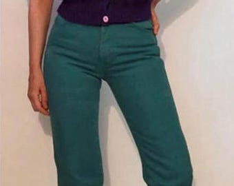 Teal Wrangler Jeans 25x27 , Vintage Teal Blue Green Wrangler Straight Leg  Jeans , 25 26 Waist Teal Wrangler Jeans , Tight Fit Wranglers