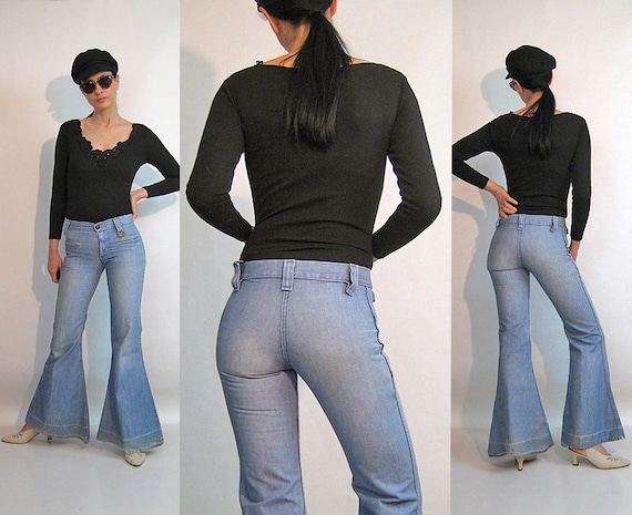 70s Faded Bellbottom Jeans 28x31.5 / Vintage 1970s