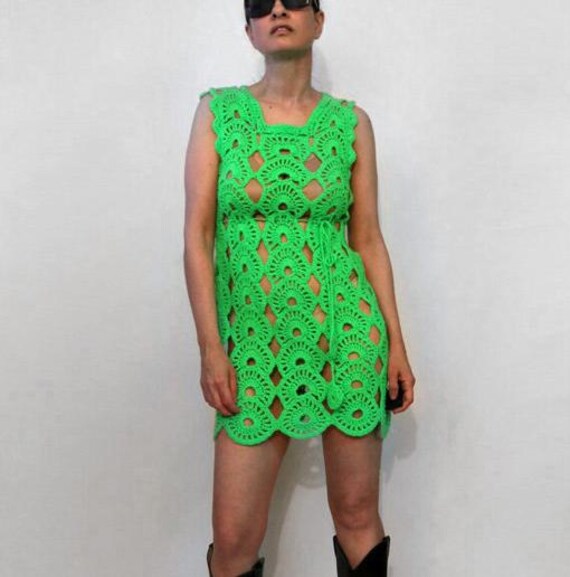 green crochet mini dress Légoe Heritage Sabine Crochet Mini Dress - Bottega Green - FINAL SALE main image 0