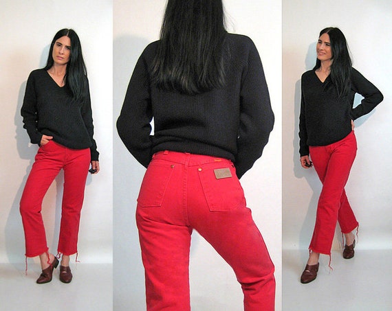 wrangler red vintage straight jeans
