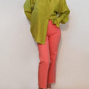 80s Salmon Wrangler Jeans 25 x 27 , Vintage 1980s Pink Wrangler Jeans , 25 26 Waist Straight Leg Jeans image 1