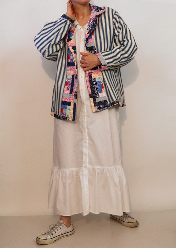 Reversible Quilted Patchwork Jacket , Vintage 198… - image 9