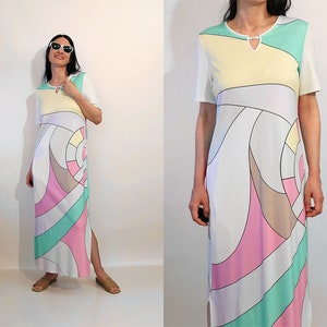 Louis Feraud Geometric Applique Maxi Dress