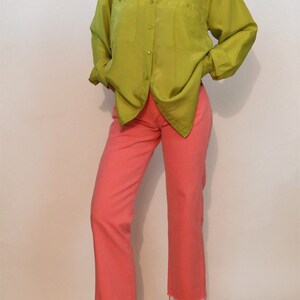 80s Salmon Wrangler Jeans 25 x 27 , Vintage 1980s Pink Wrangler Jeans , 25 26 Waist Straight Leg Jeans image 3