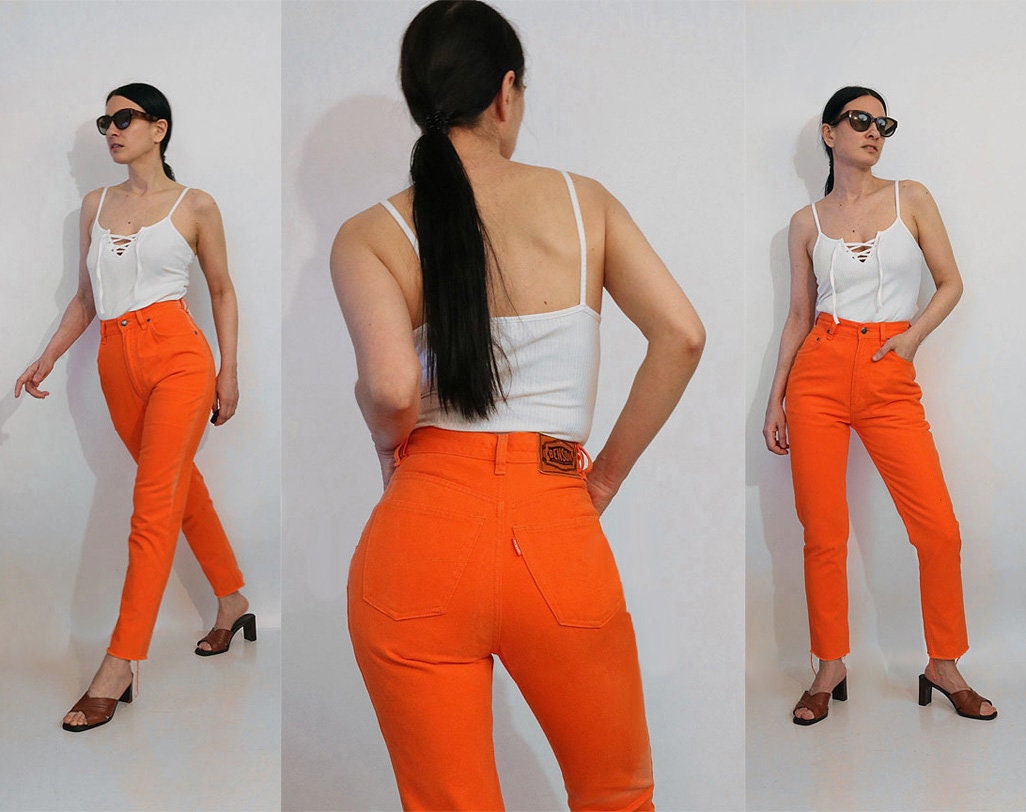 Mandarin Orange Slim Fit Jeans 24x27.5 