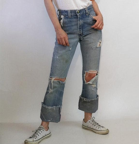 70s Ely Faded Ripped Jeans 29x32.5 , Vintage 1960s Faded 70s Ely Faded Ripped Jeans 29x32.5 , Vintage 1960s Faded