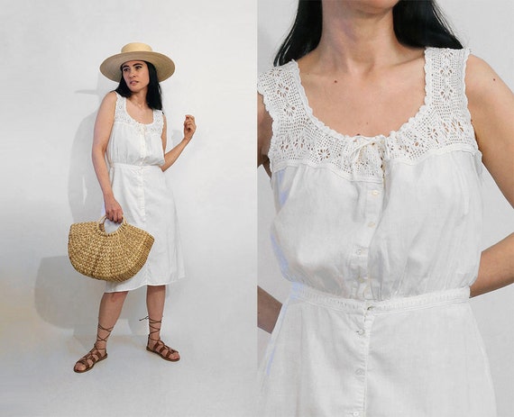 Antique Crochet Sun Dress / Vintage Antique Victo… - image 1