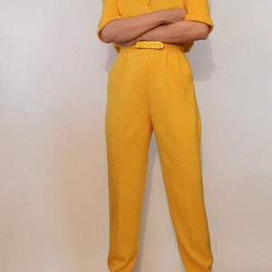 St John Orange Wool Knit Jumpsuit / Vintage 1980s Marigold / 80s Golden Orange St John Jumpsuit image 4