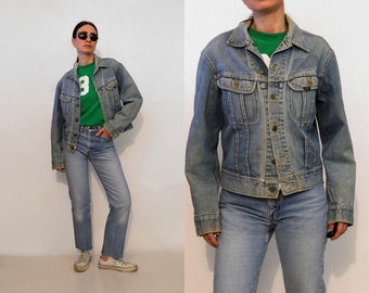 60s Faded Lee Sanforized Denim Jacket / Vintage 1970s Best Faded Worn Lee Jean Jacket / Ultra Faded Sanforized Lee Denim Jacket