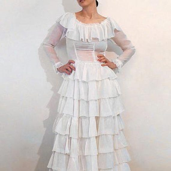 white christmas dresses RUFFLE COTTON DRESS ISE, hand made - MOMO NEW YORK main image 1