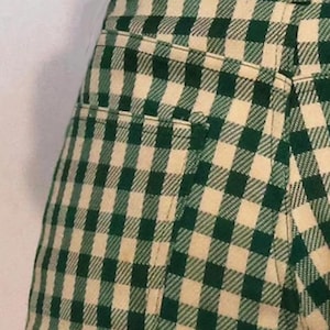 70s Levi&#39;s Big E Forest Checkered Pants 32x33 1960s 1970s Levis Green & White Gingham Flared Pants , Levi&#39;s Plaid Pants