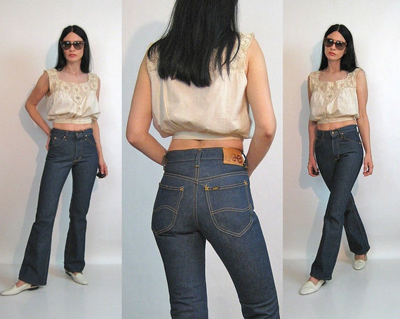 70s Lee Riders Flared Jeans 26x30.5 / Vintage 1960