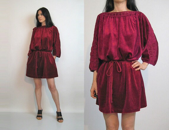 velvet 70s dress